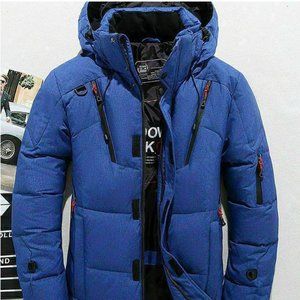 Winter Warm Duck Down Jacket Ski Snow Thick Hooded Puffer Coat Parka Quilted